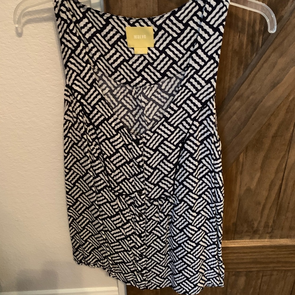 Anthropologie Maeve black and white tank top